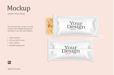 Party Favor Crispy Rice Treat Mockup | Compatible W&2F; Affinity Designer