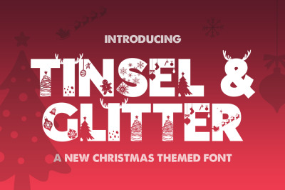 Tinsel and Glitter (Silhouette Fonts, Christmas Fonts, Santa Fonts)