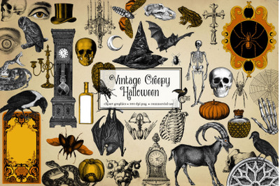 Vintage Creepy Halloween Clipart