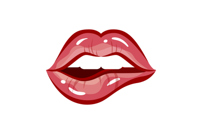 Sexy woman lips. Vector lipstick mouth, red female makeup