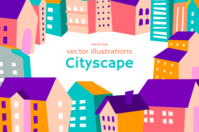 Colorfull cityscape scene creator