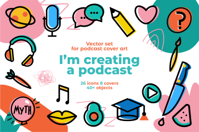 Podcast cover art set