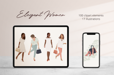 Elegant Women  Illustration Set