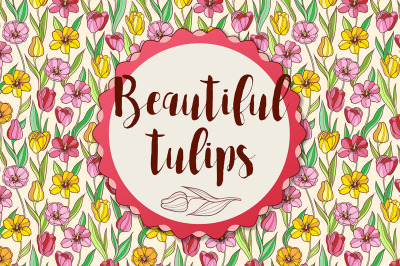 Beautiful Tulips. Vector Kit