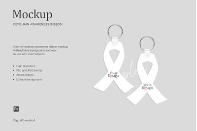 Keychain Awareness Ribbon Mockup | Compatible With Affinity Designer