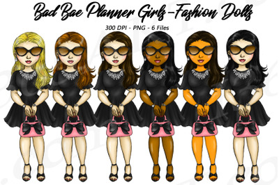 Tiffany Fashion Girls Clipart Set