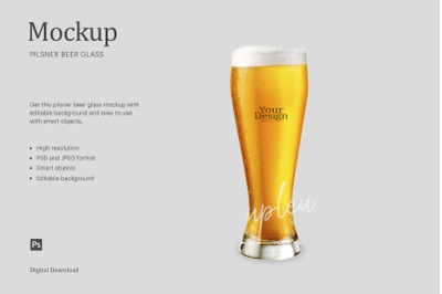 Pilsner Beer Glass Mockup | Compatible With Affinity Designer