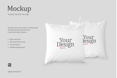 Plush Velvet Pillow Mockup | Compatible With Affinity Designer