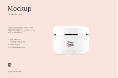 Download Plastic Cosmetic Jar Mockup Front View Free Mockups Psd Template Design Assets Yellowimages Mockups