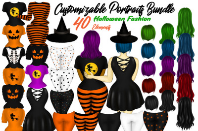 Halloween Girls Clipart, Halloween Fashion, Halloween Clipart