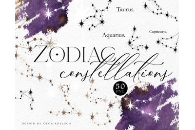 Zodiac constellation clipart Celestial clip art zodiac printable