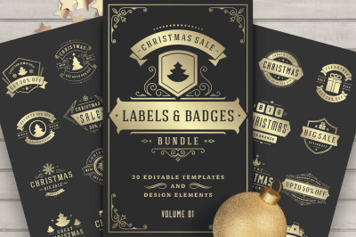 30 Christmas Sale Labels and Badges