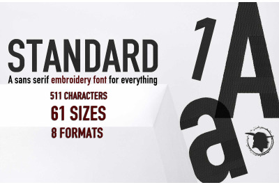 Standard Embroidery Font, Sans Serif Font, Block Embroidery Font