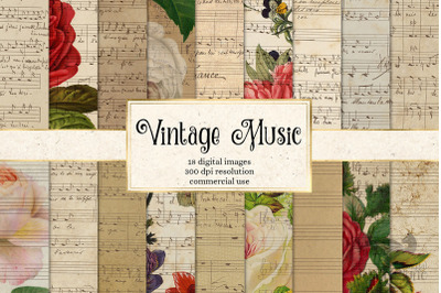 Vintage Music Digital Paper