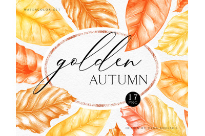 Watercolor autumn leaf clipart  Hand drawn fall clipart Fall wreath