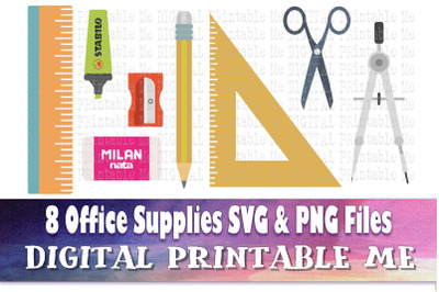 Office Supply, Clip Art bundle, SVG, PNG,  back to  school, 8 image pa