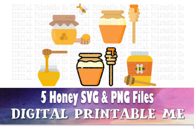 Honey SVG pack, Clip art bundle, PNG, 5 image pack, Digital, cut files