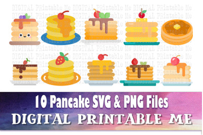 Pancake SVG bundle, Clip art, PNG, 10 image pack, Digital, cut files,