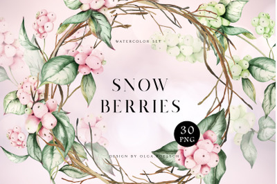 Watercolor winter flowers clipart Christmas wreath, floral frames