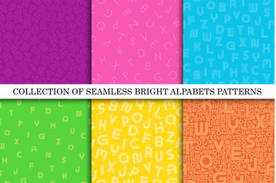 Colorful seamless alphabet patterns