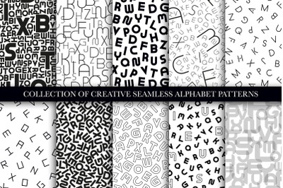 B&amp;W Seamless alphabet patterns