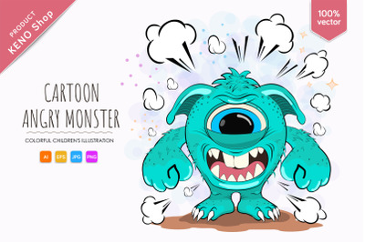 Cartoon Angry Monster