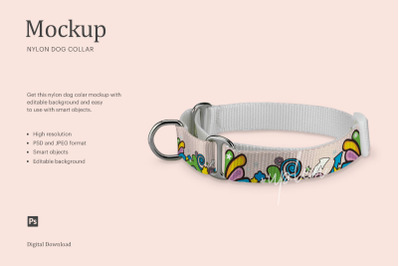 Nylon Dog Collar Mock Up | Compatible With Affinity Designer