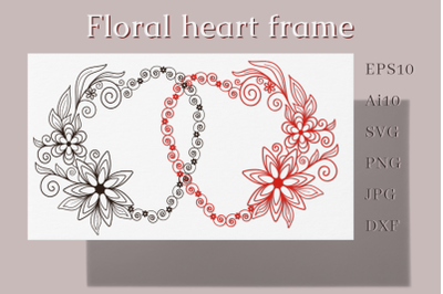 Floral heart frame