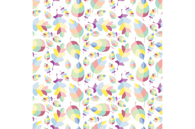 colorful leaf seamless pattern, copy space