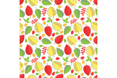 colorful leaf seamless pattern, copy space