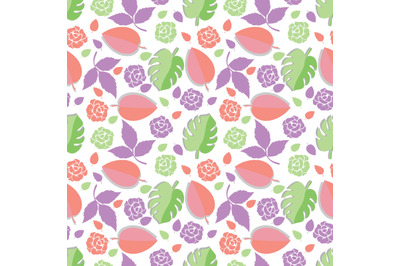 colorful leaf seamless pattern, copy space