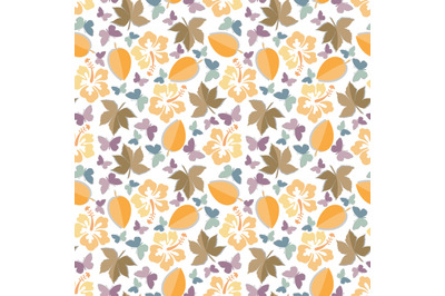 colorful leaf seamless pattern, copy space