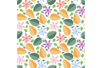 colorful leaf seamless pattern, copy space