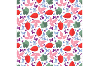 colorful leaf seamless pattern, copy space