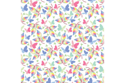 colorful leaf seamless pattern, copy space