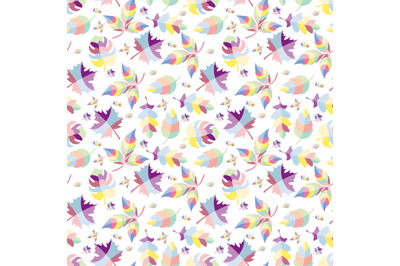 colorful leaf seamless pattern, copy space