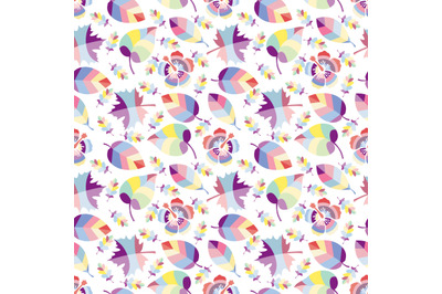 colorful leaf seamless pattern, copy space