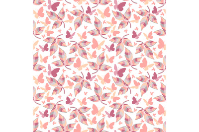 colorful leaf seamless pattern, copy space