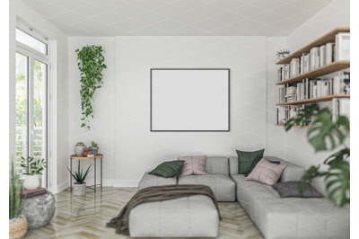 Interior scene artwork background interior mockup