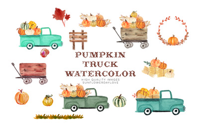 Fall Pumpkin Truck clipart&2C; Old Truck Pumpkin&2C; Truck with Pumpkins