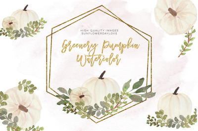 Autumn Pumpkin Clipart&2C; Fall Illustration&2C; Watercolor Pumpkin Clip Art