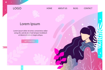 Landing Page Fashion with Navy long hair