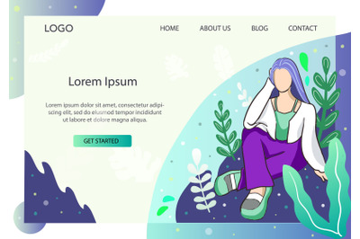 Landing Page Fashion Girl in Aqua mode