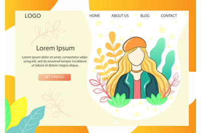 Landing Page Fashion with Yellow Hat