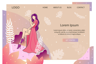 Landing Page Fashion with pink dresses