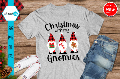 Christmas With My Gnomies, Buffalo Plaid Gnomes