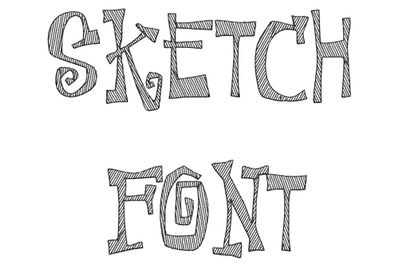 Sketch embroidery font design-1420