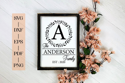 Family Monogram SVG, Last Name Family Monogram SVG DXF PNG