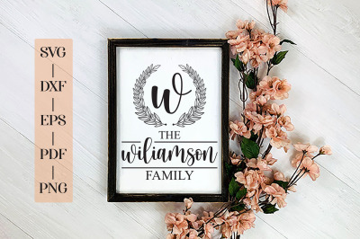 Family Monogram SVG&2C; Last Name Family Monogram SVG DXF PNG