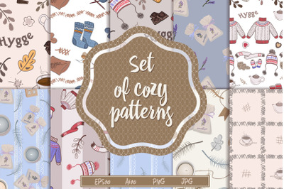 Set of cozy patterns